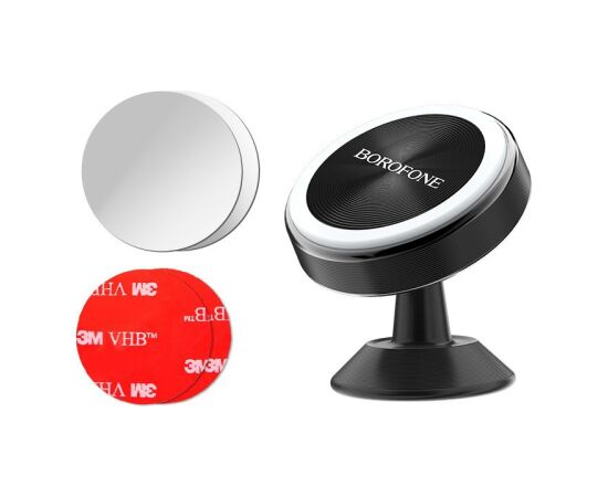 Car phone holder Borofone BH5 Platinum, dashboard mounting, magnetic fixing Telefonu Turētāji Auto Velo Moto