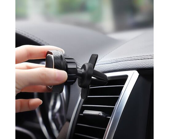 Car phone holder Hoco CA52 for using on ventilation grille, magnetic, black-gray Telefonu Turētāji Auto Velo Moto
