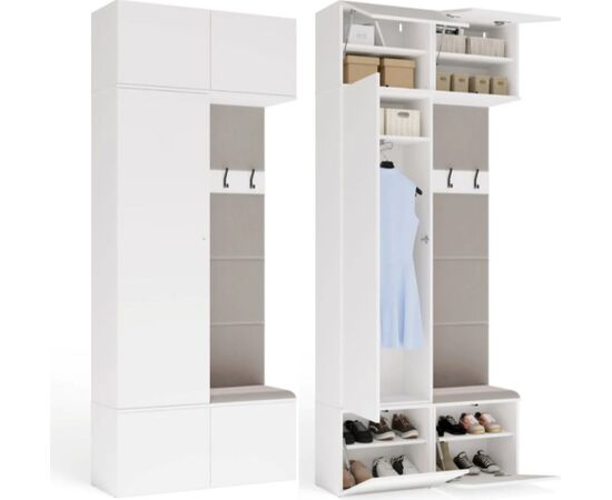 Top E Shop HAGA II 1SZ1W Wardrobe, White Jaunumi -Dārzam