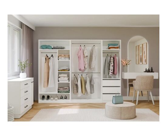 Top E Shop OPENO 2W WHITE Wardrobe – Modular Wardrobe with 2 Rails for the Bedroom Jaunumi -Dārzam