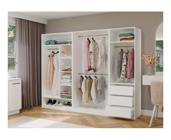 Top E Shop OPENO 2W WHITE Wardrobe – Modular Wardrobe with 2 Rails for the Bedroom Jaunumi -Dārzam