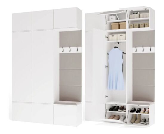 Top E Shop HAGA III 2SZ1W Wardrobe, White Jaunumi -Dārzam