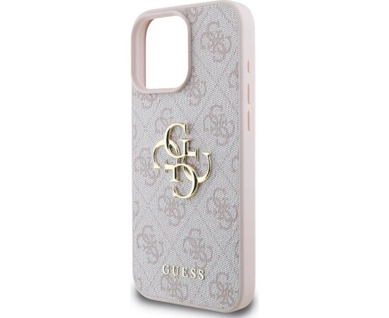 Guess PU 4G Metal Logo Case Aizsargapvalks priekš iPhone 16 Pro Max / rozā Neoriģinālie Maciņi