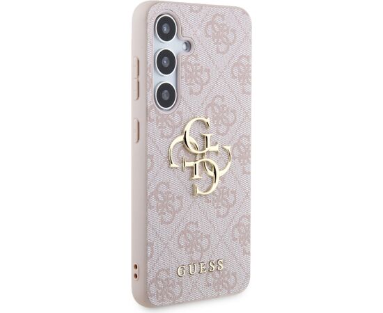 Guess PU 4G Metal Logo Case Aizsargapvalks priekš Samsung Galaxy S24 / rozā Neoriģinālie Maciņi