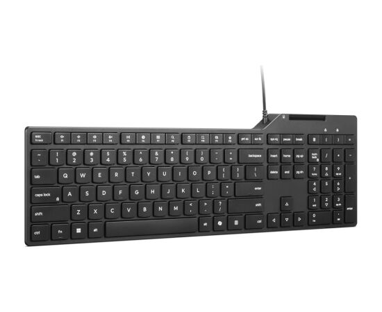 Lenovo USB-A Wired Smartcard Keyboard 5000 Keyboard Wired Estonian Plunger Type Switch Black Brown Box Клавиатуры