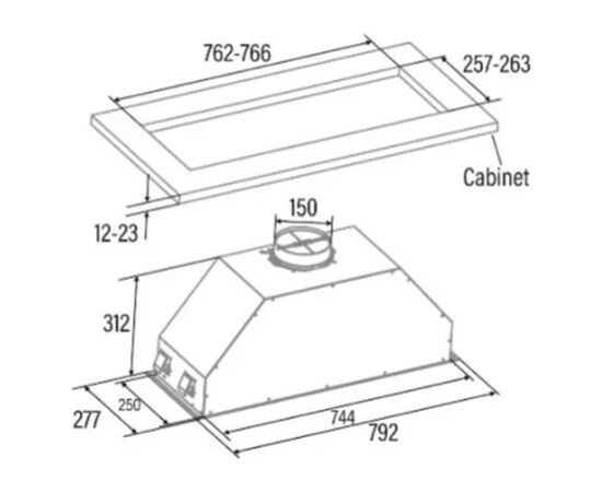 CATA Hood GT-PLUS 75 X /M Canopy Energy efficiency class C Width 79.2 cm 645 m³/h Mechanical control EcoLed Stainless Steel Крупная бытовая техника