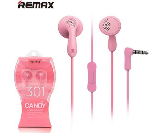 Remax Universal  Earphone RM-301 Universal 3,5mm Pink Austiņas