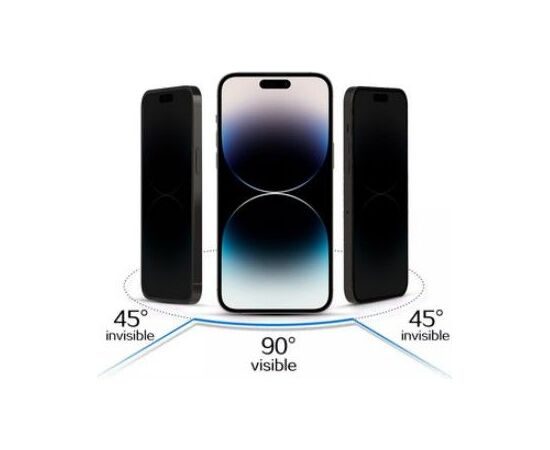 iLike Apple  IPHONE 11/XR PRIVACY GLASS Black Ekrānu aizsardzība