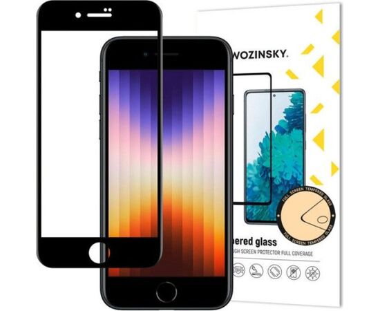 Wozinsky Apple  iPhone SE 2022 / SE 2020 / iPhone 8 / iPhone 7 Tempered Glass Black Ekrānu aizsardzība