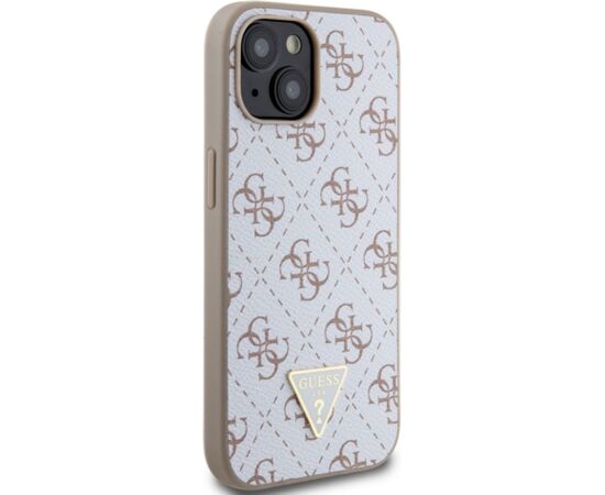 Guess Apple  iPhone 15 4G Triangle Metal Logo White Чехлы - альтернативные
