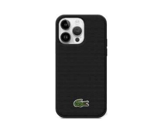 Lacoste Apple  iPhone 15 HC MAGSAFE ICONIC PETIT PIQUE PU WOVEN LOGO Black Neoriģinālie Maciņi
