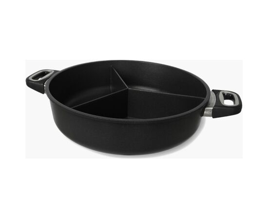 3-Divided Pan Ø 32 cm, 8 cm high, 3 segments AMT Gastroguss Pannas