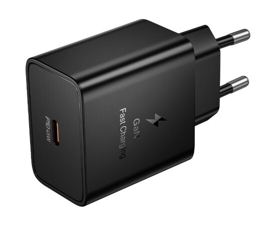 Charger Hoco N77 45W USB-C black Telefonu lādētāji 220v