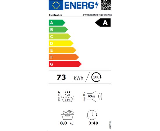 Electrolux EW7D38BNCE Jaunumi Sadz. tehnika