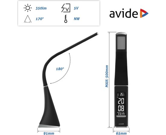 Avide Galda lampa Nedis Black Jaunumi - Birojam
