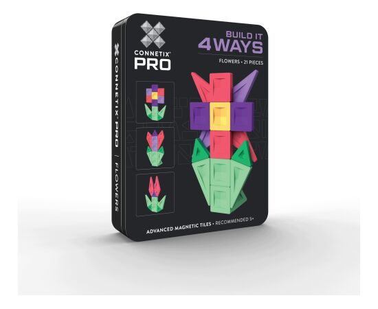 Teka Connetix PRO Build It 4 Ways Flowers Pack 21 el Konstruktori 