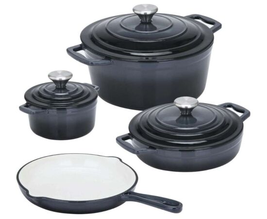 Cs Kochsysteme XANTEN cast iron 7pcs cookware set, grey Katli