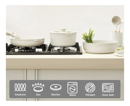 CS Kochsysteme 17-piece Space-Saving Cookware Set, Forged Aluminum, Mint Katli