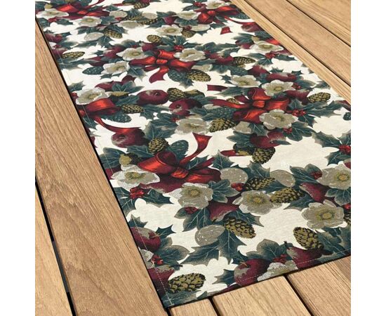 Table mat WINTER FLOWERS 43x150cm, ribbons Новинки Для дома и сада 
