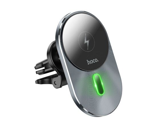Hoco   CA91 Magic magnetic wireless fast charging car holder Wireless output: 5W/7.5W/10W/15W Grey Telefonu Turētāji Auto Velo Moto
