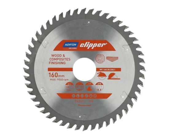 Griešanas disks kokam Norton 70184608085; 160x30 mm; Z48 Zāģripas