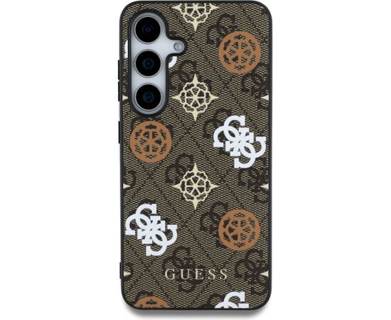 Guess 4G Printed Colored Peony Pattern MagSafe Aizsargapvalks priekš Samsung Galaxy S25 / brūns Neoriģinālie Maciņi