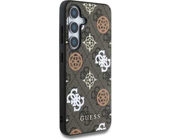Guess 4G Printed Colored Peony Pattern MagSafe Aizsargapvalks priekš Samsung Galaxy S25 / brūns Neoriģinālie Maciņi