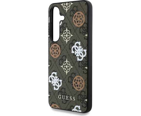 Guess 4G Printed Colored Peony Pattern MagSafe Aizsargapvalks priekš Samsung Galaxy S25 / brūns Neoriģinālie Maciņi