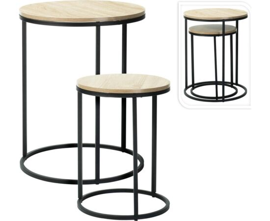 Excellent Houseware ZESTAW 2 STOLIKI KAWOWE BLAT DREWNIANY Новинки Для дома и сада 