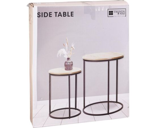 Excellent Houseware ZESTAW 2 STOLIKI KAWOWE BLAT DREWNIANY Новинки Для дома и сада 