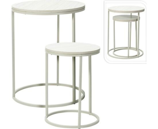 Excellent Houseware ZESTAW 2 STOLIKI KAWOWE BLAT DREWNIANY Новинки Для дома и сада 