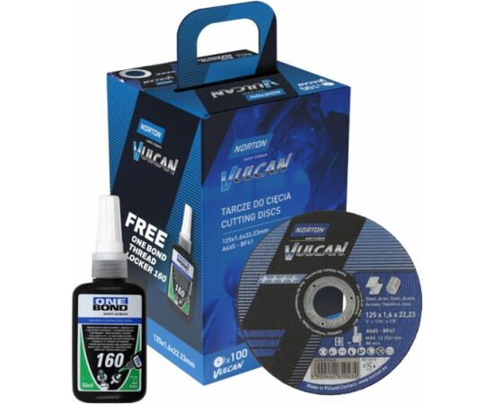 Abrazīvais griešanas disks Norton VULCAN; 125x1,6 mm; 100 gab. + līme Различные диски