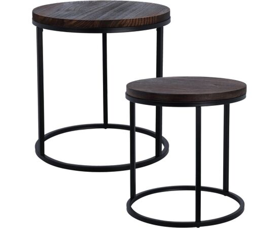 Excellent Houseware ZESTAW STOLIKÓW KAWOWYCH 2W1 BLAT DREWNIANY 38/43CM Новинки Для дома и сада 