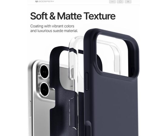 Case Mercury Pure Magsafe Silicon Case Apple iPhone 17 Pro/18 Pro dark blue Neoriģinālie Maciņi