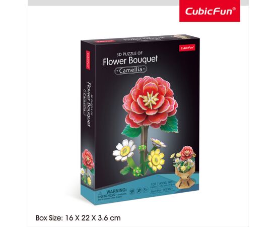 Cubic Fun CUBICFUN 3D puzle ziedu pušķis - kamēlija Puzles