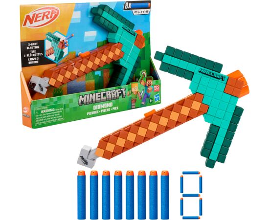 NERF MINECRAFT бластер Diamond pickaxe Игрушечное оружие - NERF