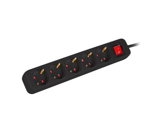 Lanberg PS1-05F-0150-BK power extension 1.5 m 5 AC outlet(s) Indoor Black Dažādi vadi