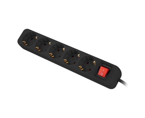 Lanberg PS1-05F-0150-BK power extension 1.5 m 5 AC outlet(s) Indoor Black Dažādi vadi