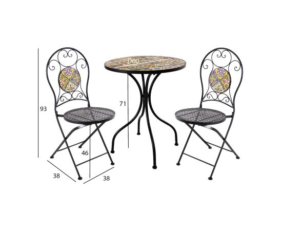 Балконный комплект MAROCCO стол, 2 стула (38682) Dārza galdi