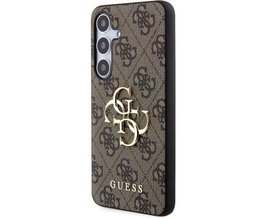 Guess PU 4G Metal Logo Case Aizsargapvalks priekš Samsung Galaxy S24 / brūns Neoriģinālie Maciņi