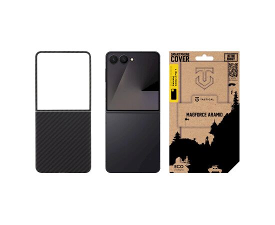 Tactical MagForce Aramid Cover Aizsargapvalks priekš Samsung Galaxy Z Flip 7 / melns Neoriģinālie Maciņi