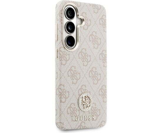 Case Guess 4G Rhinestone Round Logo MagSafe Aizsargapvalks priekš Samsung Galaxy S26 / rozā Neoriģinālie Maciņi