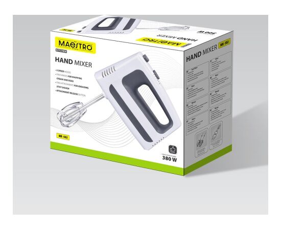 Hand mixer MAESTRO MR-502 500W White, Black Jaunumi Sadz. tehnika
