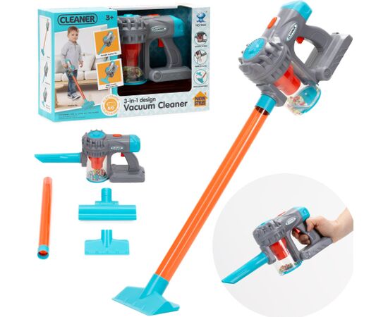 Игрушечный пылесос для детей Springos KG0044 с 3 насадками, синий/серый/оранжевый/зелёный Новости - Детские товары