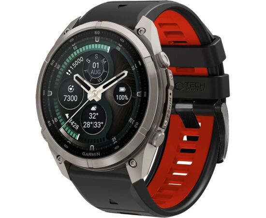 Tech-Protect watch strap IconBand Pro Garmin fenix 47mm, black/red Новинки смартфонов и телефонов