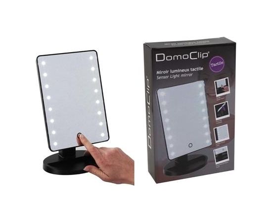 DomoClip Black, Sensor Light Mirror, 16 cm