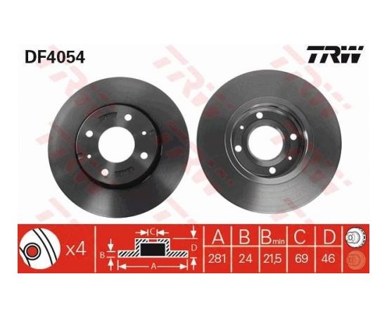 TRW Bremžu disks DF4054