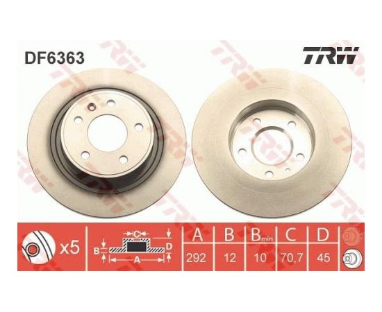 TRW Bremžu disks DF6363