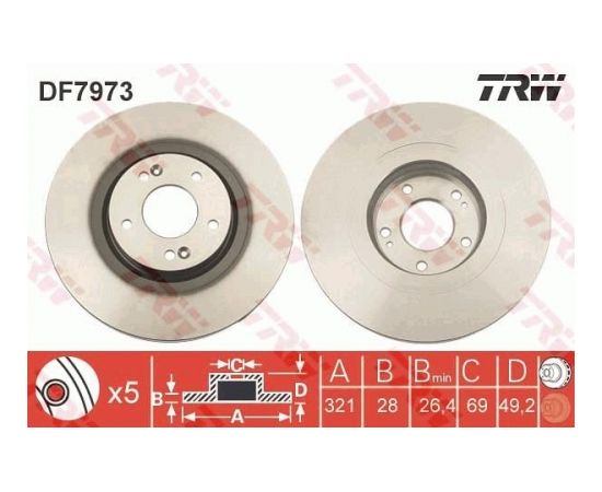 TRW Bremžu disks DF7973