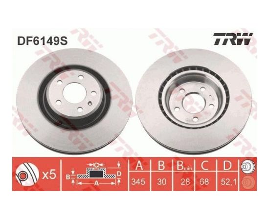 TRW Bremžu disks DF6149S